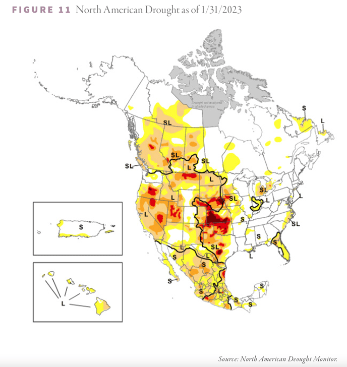 North America Drough as of 1312023