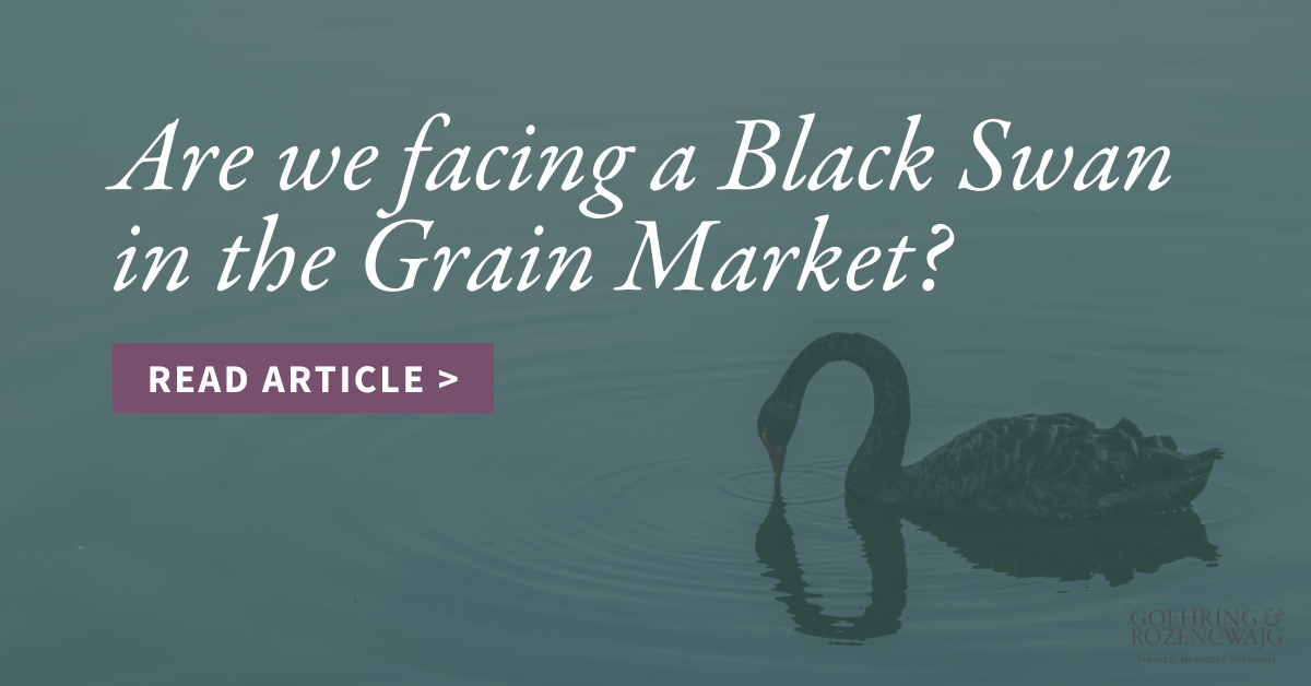 Are we facing a Black Swan in the Grain Market? Read Article from G&R.