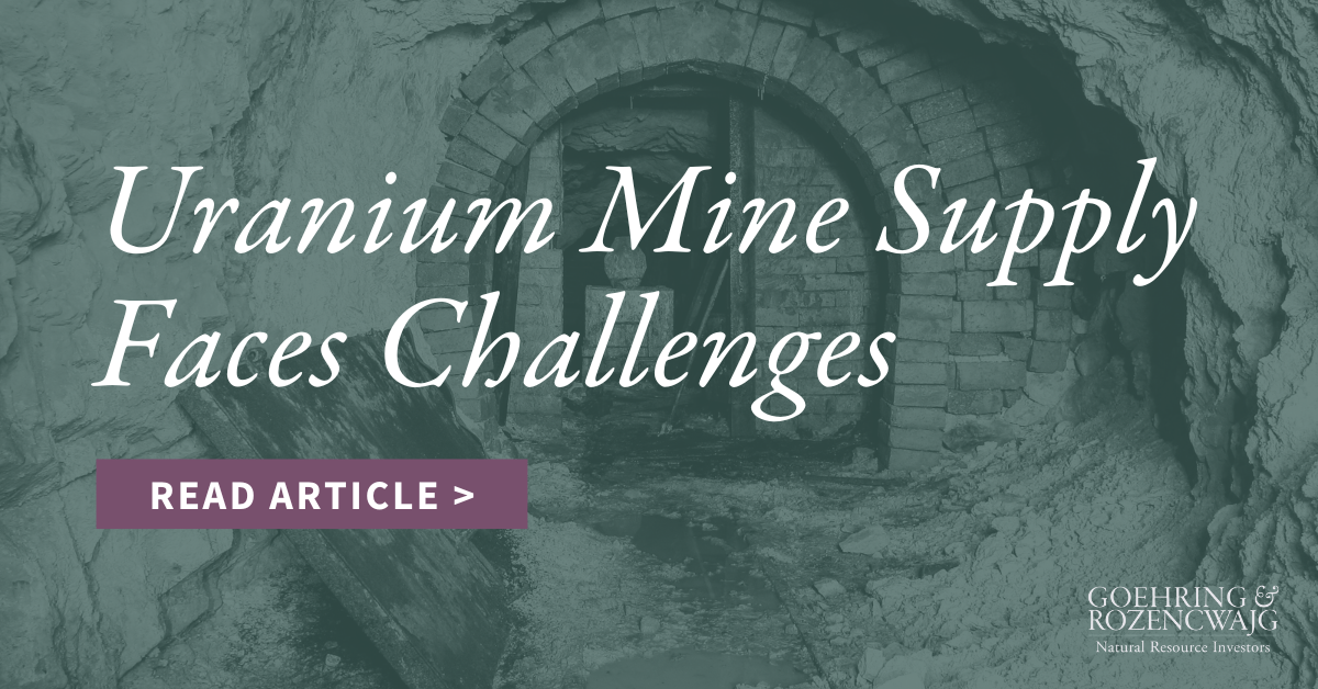 Uranium Mine Supply Faces Challenges