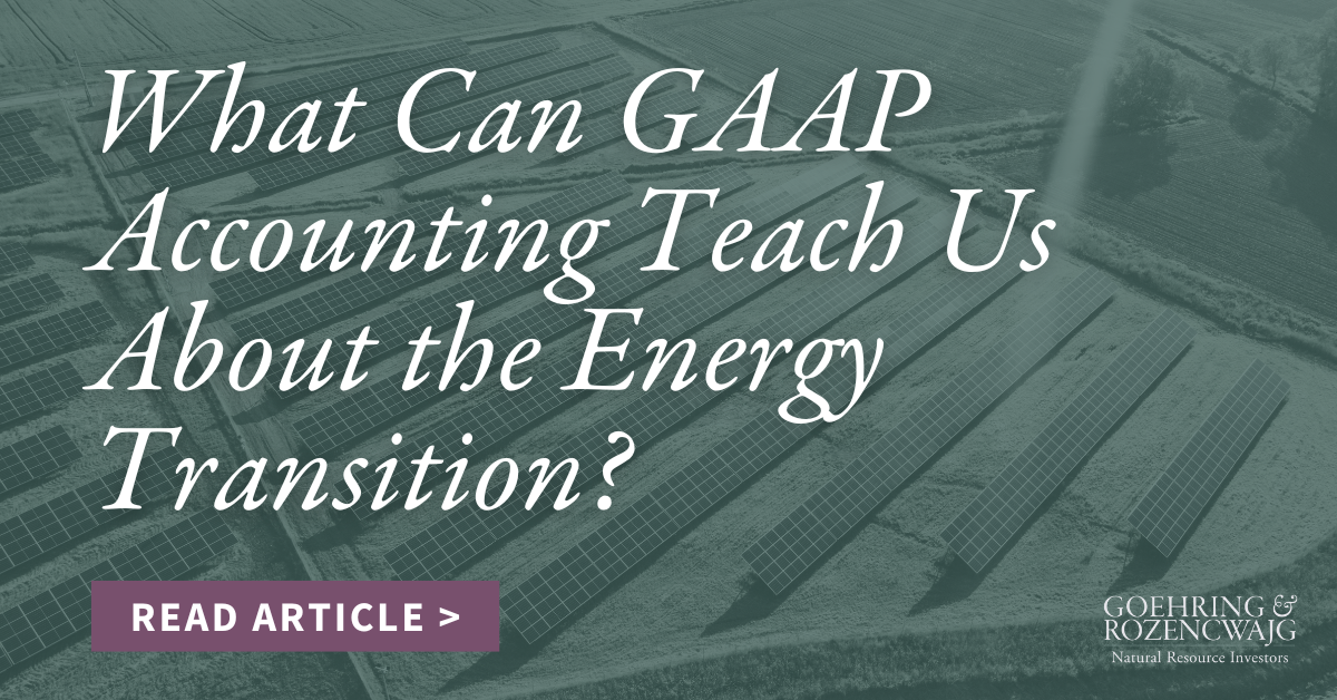 What Can GAAP Accounting Teach Us About the Energy Transition?