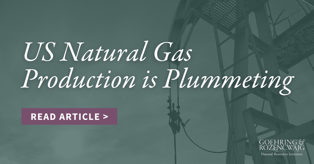 US Natural Gas Production is Plummeting