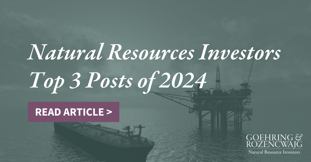 Natural Resource Investors  - Top 3 Blog Posts of 2024