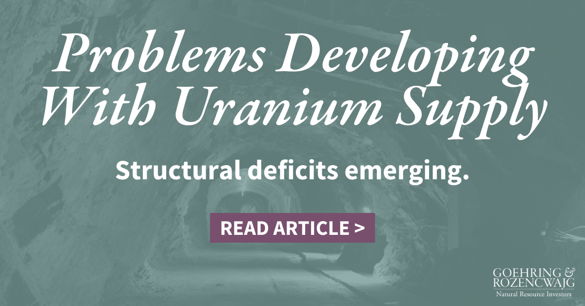 Problems Developing With Uranium Supply