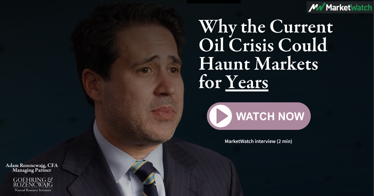 MarketWatch: Why the Current Oil Crisis Could Haunt Markets for Years